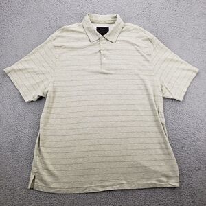 Jos A Bank Shirt Mens XL Green Striped Short Sleeve Polo Reserve Traditional Fit